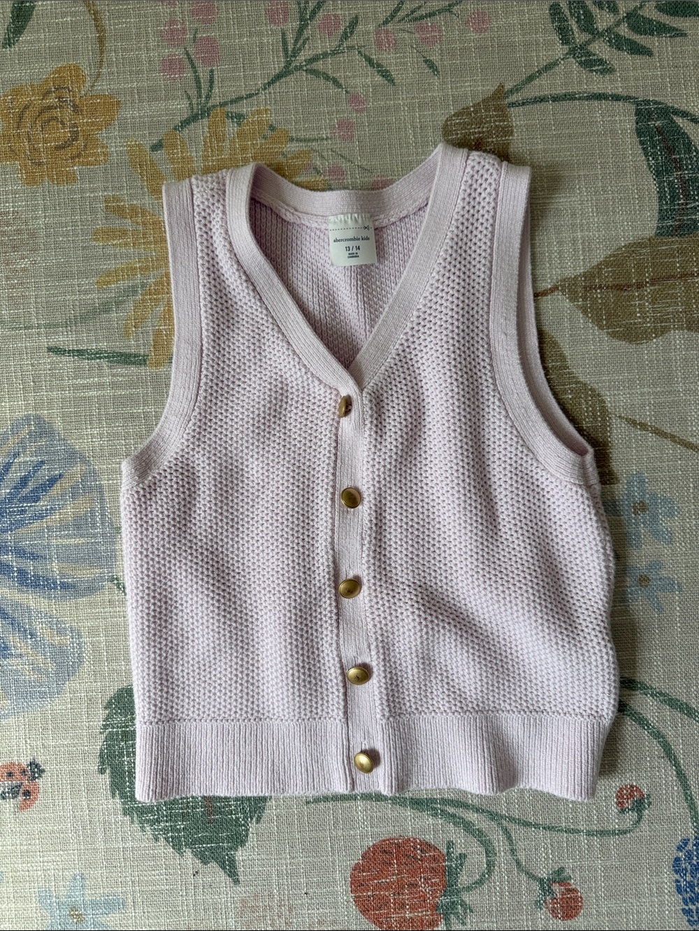 Abercrombie Kids Pastel Pink Knit Sweater Vest